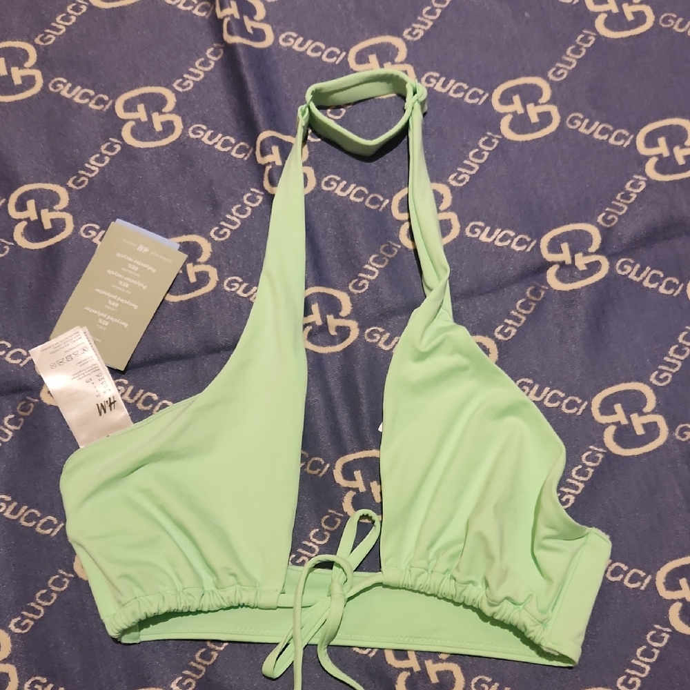 H&M Light Green Halter Bikini Top Suze 6